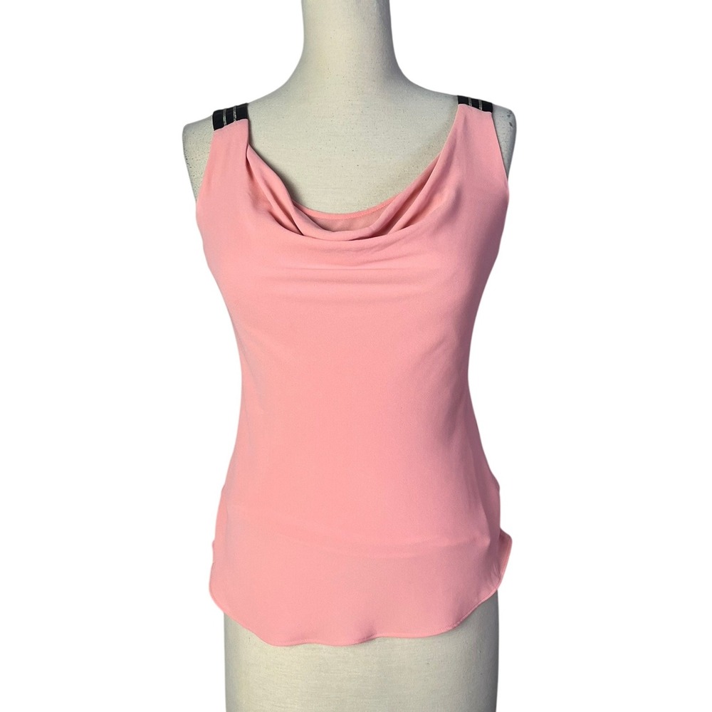 White House Black Market Cowl Neck Sleeveless‎ Top Blouse Pink XXS